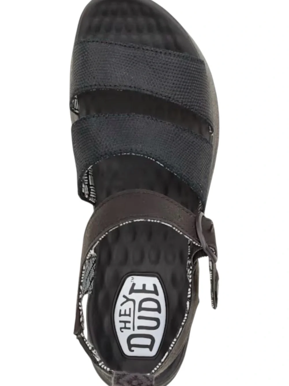 HEYDUDE Delray Buckle Classic Black Platform Strap Sandals Size 10